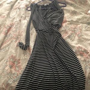 Black & White striped large GAP wrap dress
